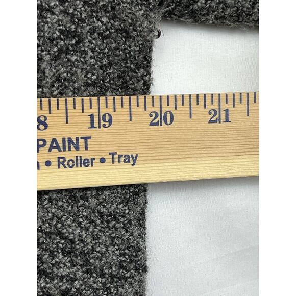 Chelsea 28 Women's Size Med Black/Gray Open Front Collarless Sweater Cardigan - Picture 8 of 9